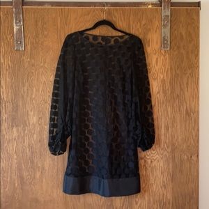 Sheer black polka dot dress